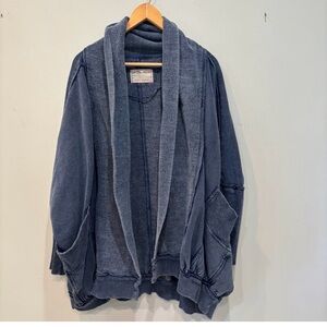 We The Free Textured Monday-Friday Blue Cardigan in large